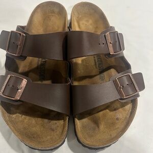 Birkenstock Arizona Dark Brown Mens Leather Sandal EU 43 US 10